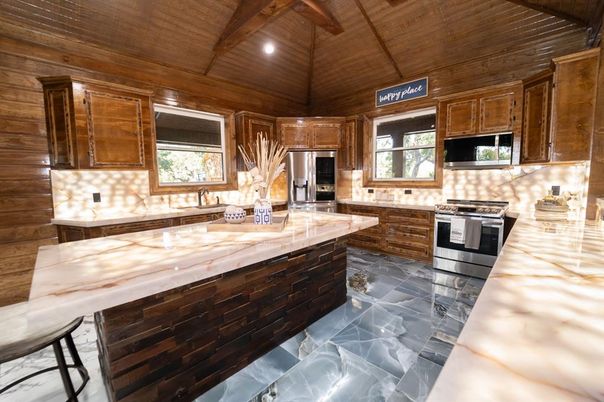Interior, Kitchen, Stainless Steel Appliances, Wooden Beams, Wooden Ceilings, Wooden Walls