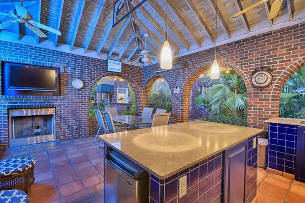 Exterior, Fireplace, Stone Walls
