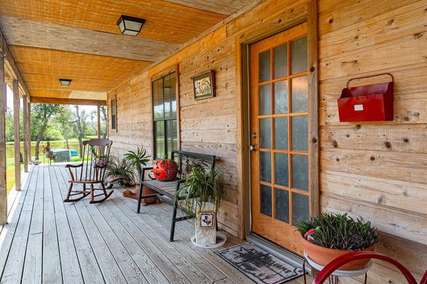 Exterior, Wood Texture Flooring, Wooden Walls