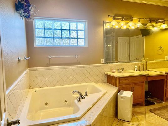 Bathroom, Dual Sink Vanities, Interior, Tile Countertops