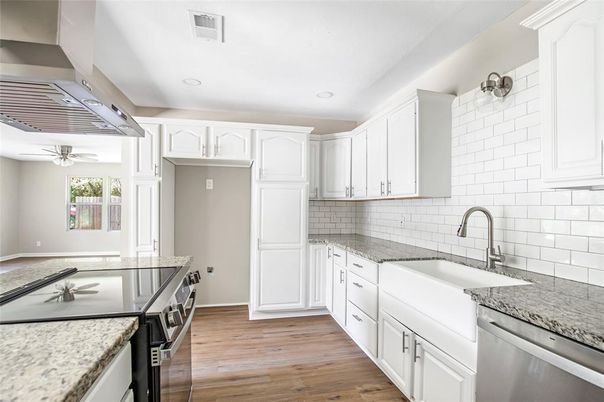 Interior, Kitchen, Recessed Lighting, Wood Texture Flooring