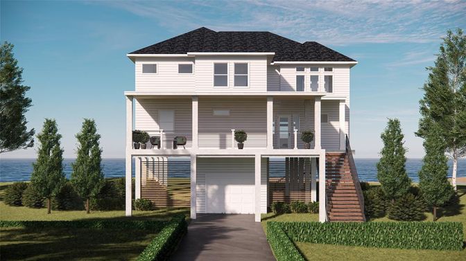 Attached, Exterior, Facade, Water, American Foursquare