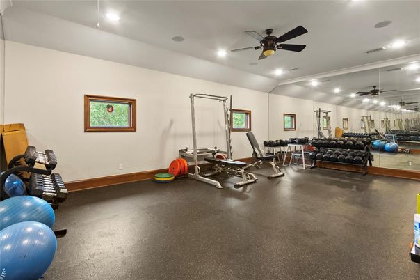 Fitness Equipment, Gym, Interior, Recessed Lighting