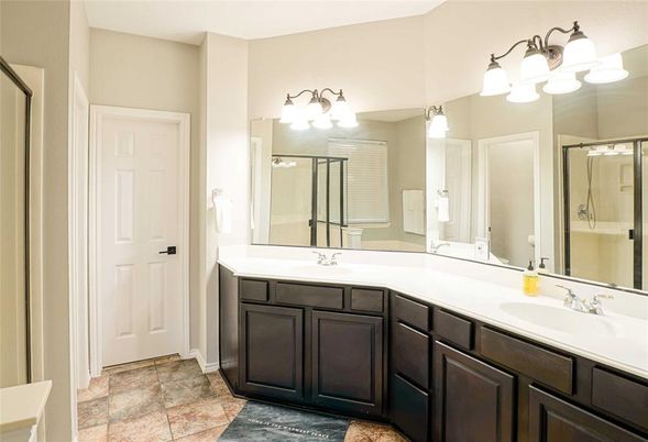 Bathroom, Dual Sink Vanities, Glass Shower, Interior