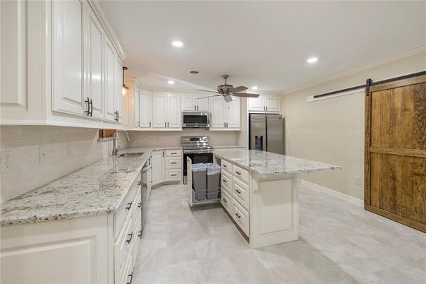 Interior, Kitchen, Recessed Lighting, Stainless Steel Appliances