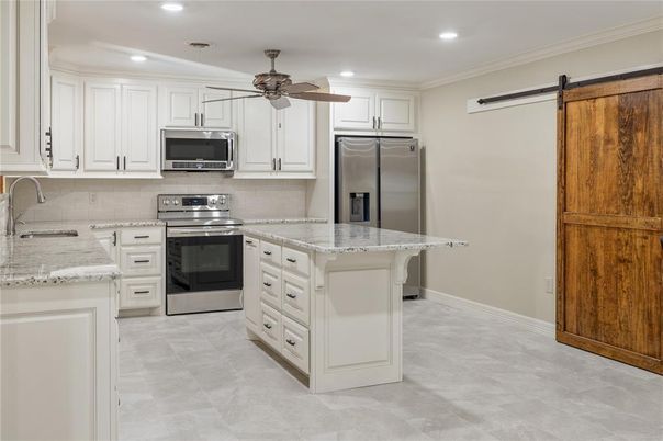 Interior, Kitchen, Recessed Lighting, Stainless Steel Appliances