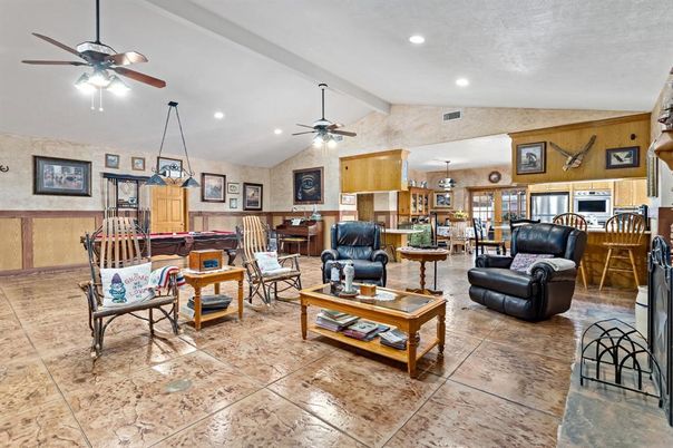 Billiard Table, Game Room, Interior, Living room, Pendant Lights, Recessed Lighting