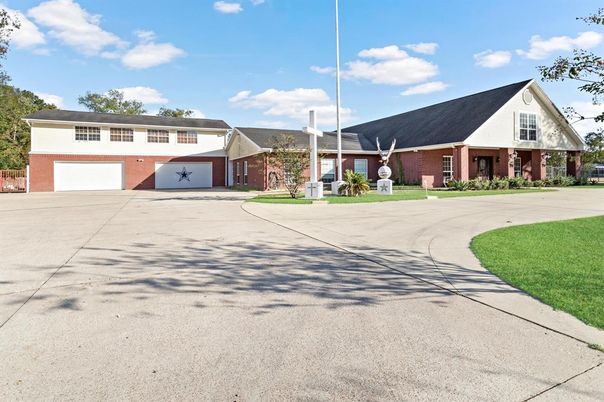 Attached, Detached Garage, Exterior, Facade, Brick Facade, Farmhouse