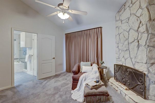 Bathroom, Fireplace, Interior, Stone Walls