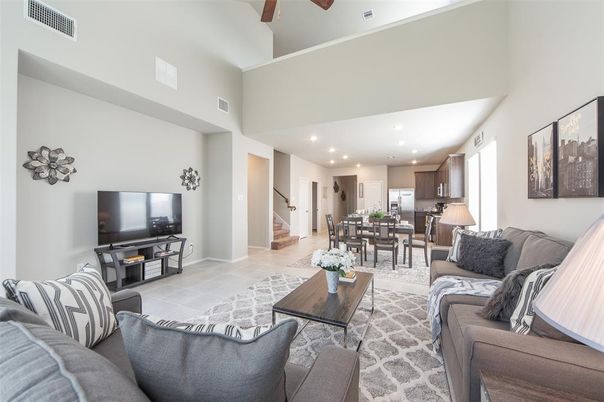 Dining room, Interior, Kitchen, Living room, Recessed Lighting