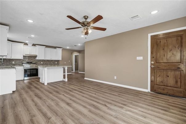 Interior, Kitchen, Recessed Lighting, Wood Texture Flooring