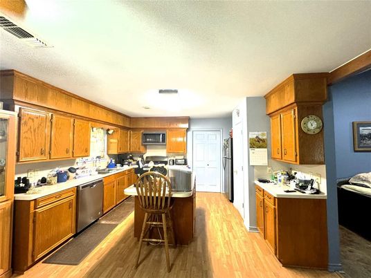 Interior, Kitchen, Stainless Steel Appliances, Wood Texture Flooring