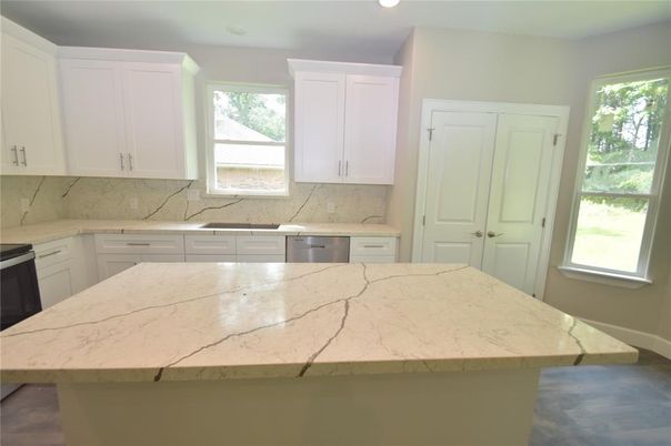 Interior, Kitchen, Marble Walls, Recessed Lighting