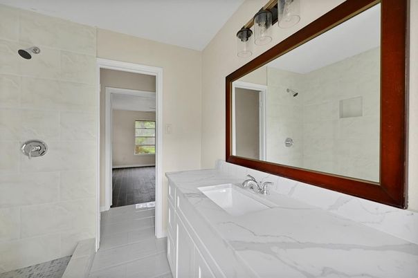 Bathroom, Dual Sink Vanities, Interior, Wood Texture Flooring