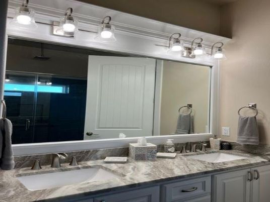 Bathroom, Dual Sink Vanities, Glass Shower, Interior