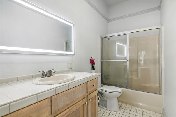 Bathroom, Glass Shower, Interior, Tile Countertops