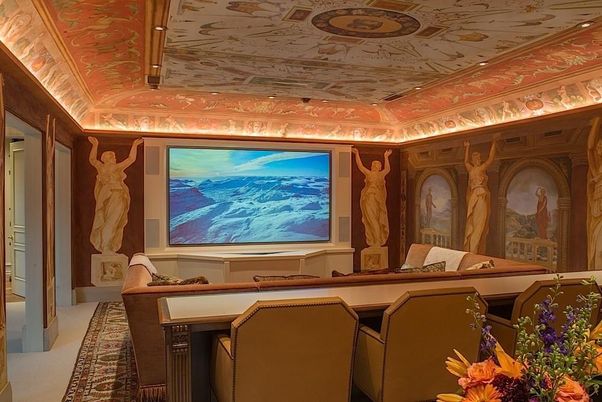 Interior, Projection Screen, Recessed Lighting, Theatre Room