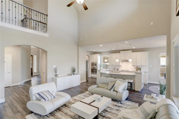 Interior, Kitchen, Living room, Pendant Lights, Recessed Lighting, Stainless Steel Appliances, Wood Texture Flooring