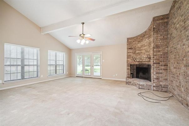 Empty room, Fireplace, Interior, Stone Walls