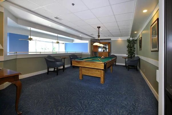 Billiard Table, Game Room, Interior, Pendant Lights, Recessed Lighting