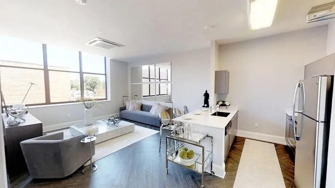 Interior, Kitchen, Living room, Wood Texture Flooring