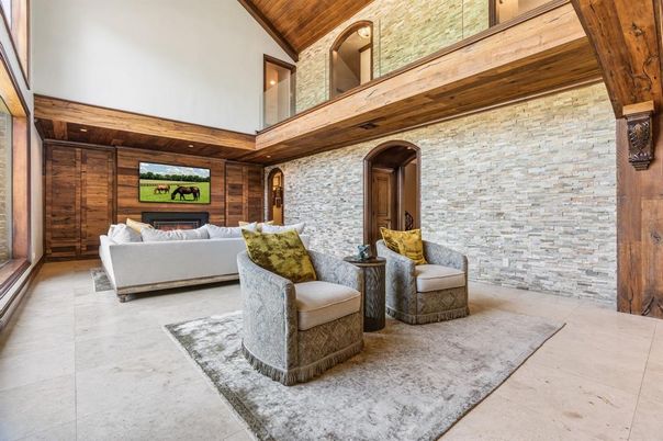 Fireplace, Interior, Living room, Stone Walls, Wooden Ceilings, Wooden Walls