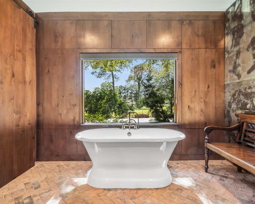 Bathroom, Free Standing Baths, Interior, Wooden Walls