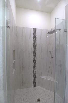Bathroom, Glass Shower, Interior, Marble Walls