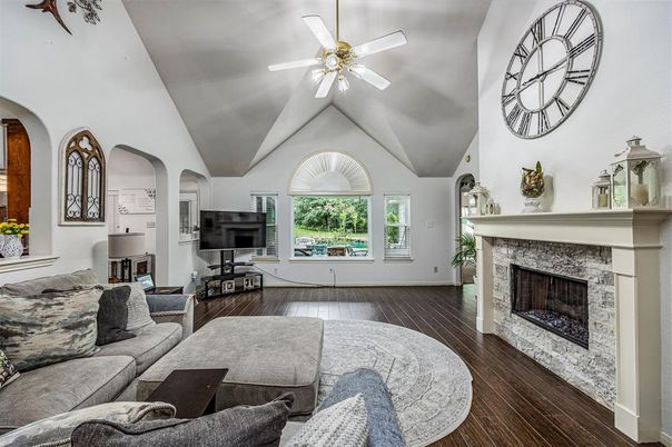 Fireplace, Interior, Living room, Piano, Wood Texture Flooring