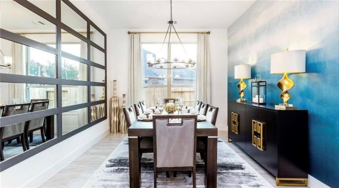 Chandelier, Dining room, Interior, Pendant Lights, Wood Texture Flooring