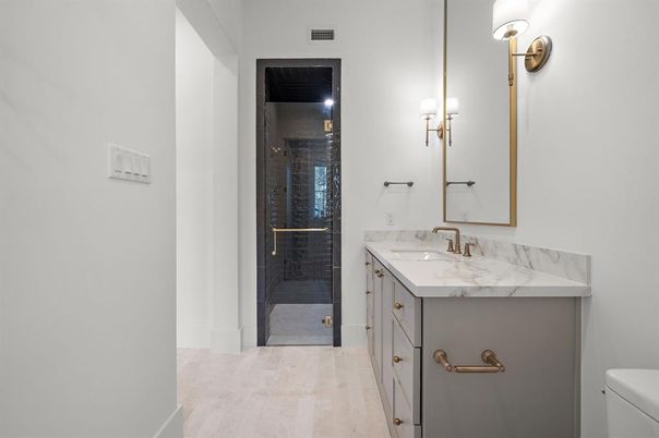 Bathroom, Dual Sink Vanities, Glass Shower, Interior