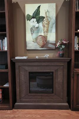 Fireplace, Interior, Wood Texture Flooring