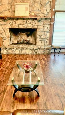 Fireplace, Interior, Stone Walls, Wood Texture Flooring