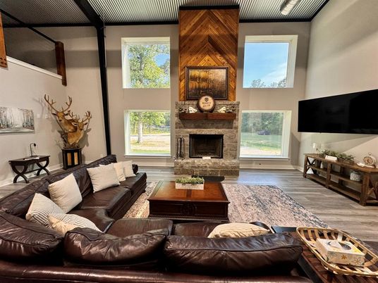 Fireplace, Interior, Living room, Wood Texture Flooring