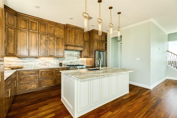 Interior, Kitchen, Pendant Lights, Wood Texture Flooring