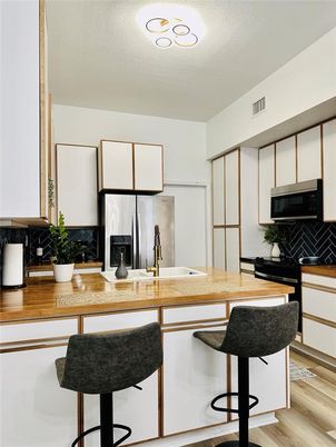 Interior, Kitchen, Wood Texture Flooring