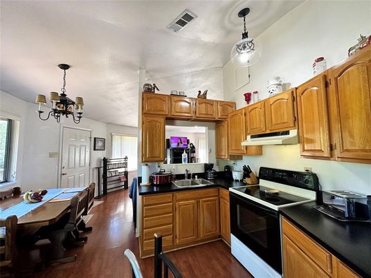 Chandelier, Dining room, Interior, Kitchen, Pendant Lights, Wood Texture Flooring
