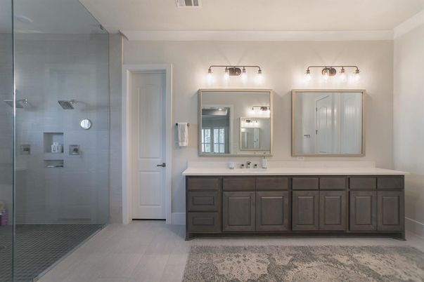 Bathroom, Dual Sink Vanities, Glass Shower, Interior
