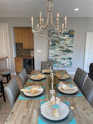 Chandelier, Dining room, Interior, Recessed Lighting