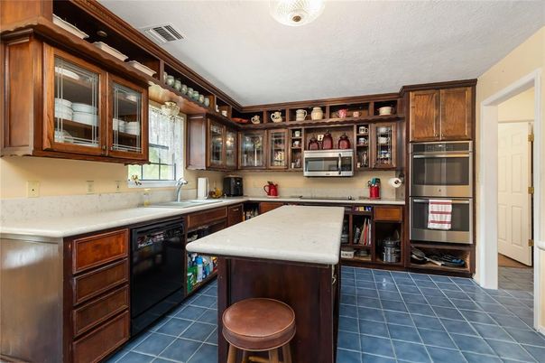 Interior, Kitchen, Stainless Steel Appliances, Tile Countertops