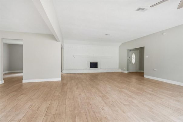 Empty room, Fireplace, Interior, Wood Texture Flooring