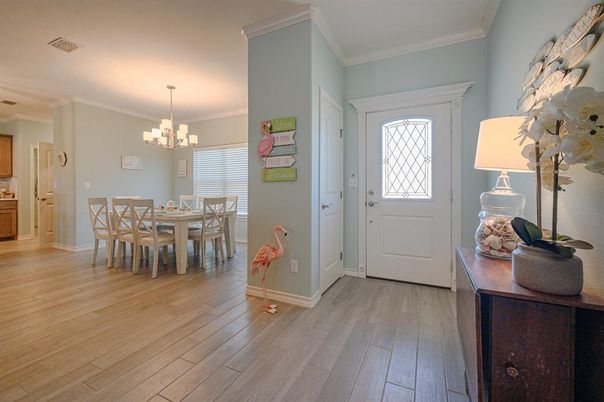 Chandelier, Dining room, Interior, Wood Texture Flooring