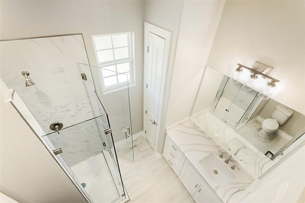 Bathroom, Glass Shower, Interior, Marble Walls