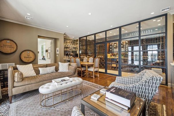 Dining room, Interior, Living room, Recessed Lighting, Wood Texture Flooring