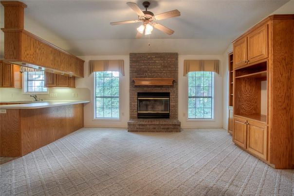 Empty room, Fireplace, Interior, Kitchen, Stone Walls