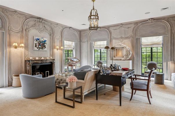 Fireplace, Home Office, Interior, Living room, Pendant Lights, Recessed Lighting