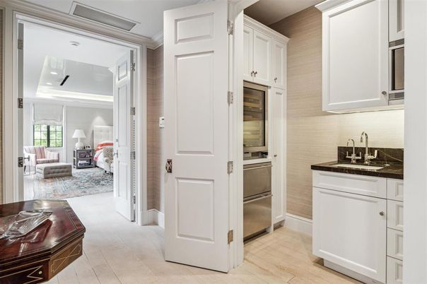 Interior, Kitchen, Living room, Recessed Lighting, Stainless Steel Appliances, Wood Texture Flooring
