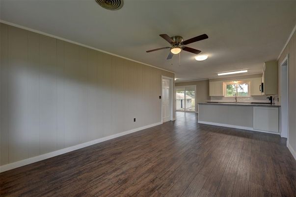 Empty room, Interior, Kitchen, Wood Texture Flooring