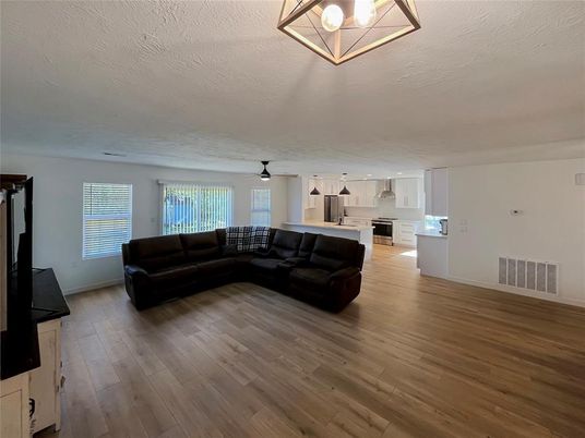 Interior, Kitchen, Living room, Wood Texture Flooring