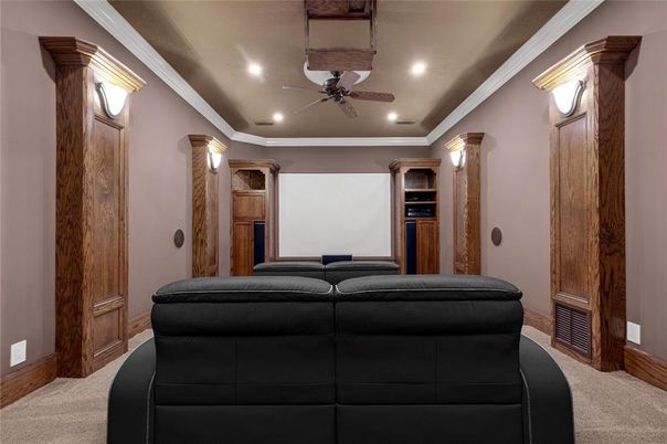 Home Theatre Room, Interior, Projection Screen, Recessed Lighting, Theatre Room
